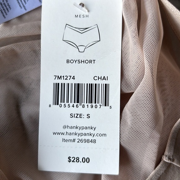NWT HANKY PANKY mesh Boyshorts women’s size s in Chai color - Picture 4 of 7